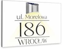 biała TABLICZKA podświetlana ADRESOWA numer domu adres aluminiowa 40x30