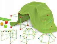 KLOCKI DO BUDOWANIA BAZY ZESTAW XXL FORTÓW DLA DZIECI NAMIOT 120 ELEMENTÓW