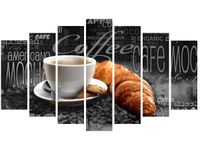 80CM 140CM OBRAZ 7 ELEM CZARNA KAWA ŚCIENNY