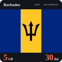 Karta eSIM Internet Barbados 5 GB na 30 dni - bez rejestracji
