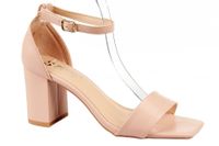 Sandały na obcasie słupku 7,5 cm. różowe Rozmiar obuwia - 40