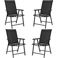 Krzesło ogrodowe, zestaw 4 krzeseł metalowych na balkon czarne
