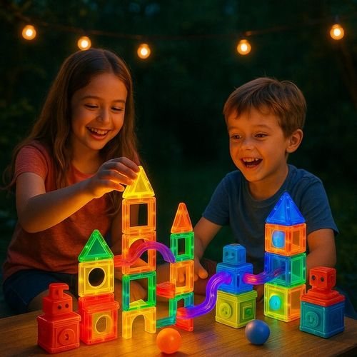 KLOCKI MAGNETYCZNE 178el TOR KULKOWY KULODROM ŚWIECĄCY 129A-1 + GRATIS na Arena.pl