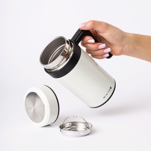 Kubek Termiczny Termos Biały Podwójne Ścianki Duży 450Ml Na Kawę Herbatę na Arena.pl