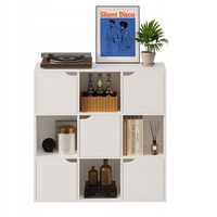 Regał szafka komoda 9półek kwadratowa komoda zamykana biała nowoczesna loft