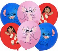 ZESTAW BALONÓW Z NADRUKIEM Lilo i Stich DEKORACJA URODZINOWA NA IMPREZE