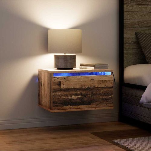 Ścienny stolik nocny z szufladą Stare drewno 50 x 36 x 30 cm na Arena.pl