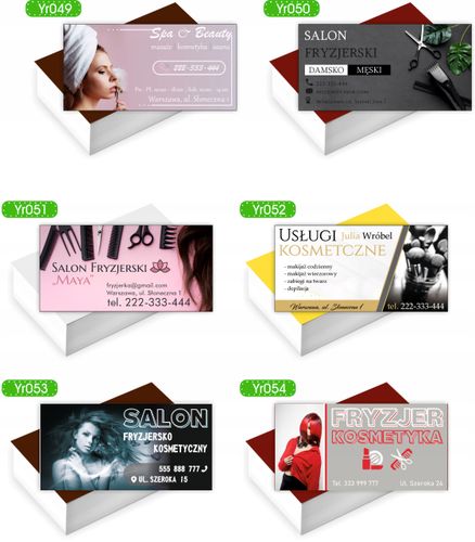 Wizytówki firmowe reklamowe 200szt SALON URODY duży wybór wzorów na Arena.pl