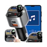 TRANSMITER SAMOCHODOWY FM ZESTAW GŁOŚNOMÓWIĄCY BT5.0 3xUSB QC3.0 BASS BOOST