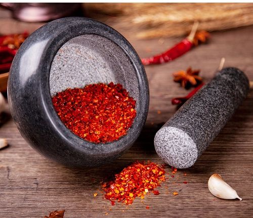 MOŹDZIERZ KUCHENNY KAMIENNY GRANITOWY TŁUCZEK DO UCIERANIA PRZYPRAW ZIÓŁ na Arena.pl