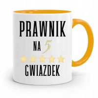 Kubek Żółty Dla Prawnika Prawnik Na 5 Gwiazdek Z Nadrukiem Ze Zdjęciem