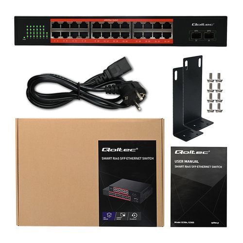 Qoltec SWITCH Gigabit Ethernet PoE 24xRJ45 1000Mb/s na Arena.pl