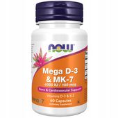 Mega D3 K2 Mk7 4000 IU WITAMINA D ODPORNOŚĆ MOCNE KOŚCI MENACHINON MENAQ7