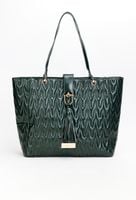 Monnari - duża pikowana torebka shopper ciemny zielony BAG270-008