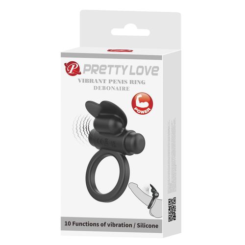 Pretty Love - Vibrant Penis Ring Debonaire Black, 10 Vibration Functions na Arena.pl