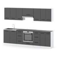 Meble Kuchenne Szare Nowoczesne Kuchnia Roma 2.8m Kuchnia Modułowa Pojemna