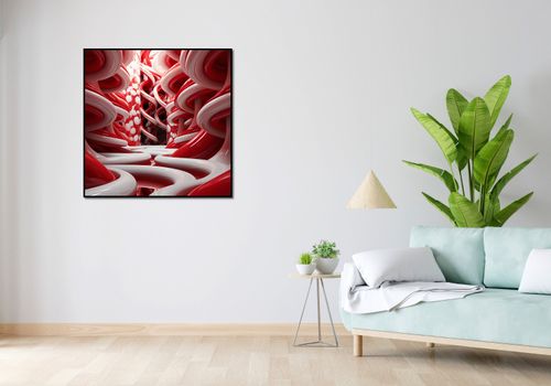 Plakat 90x90cm Czerwone Wiry na Arena.pl