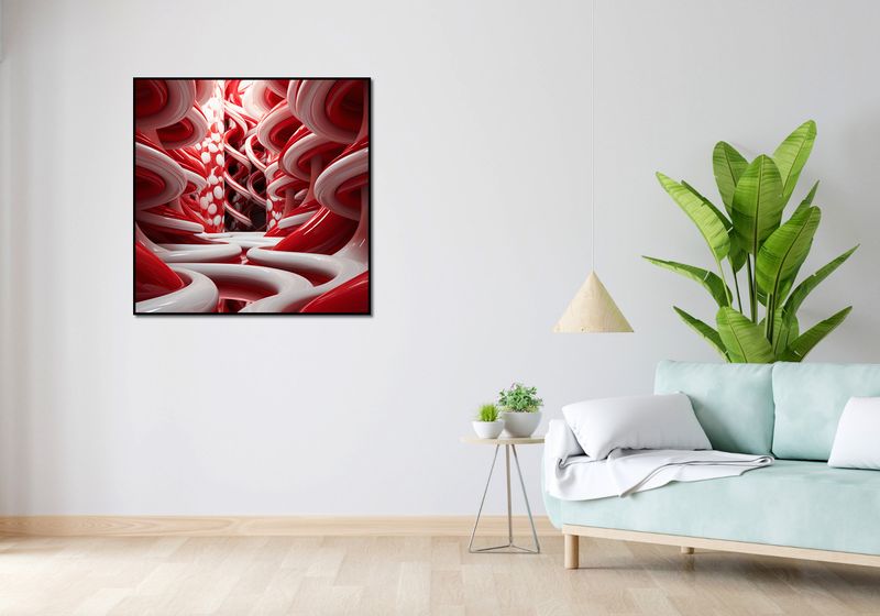 Plakat 90x90cm Czerwone Wiry zdjęcie 4