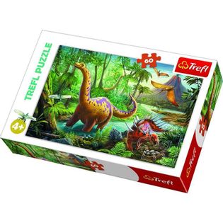 Duże Puzzle 60 Elementów Wędrówka Dinozaurów dla Dzieci TREFL