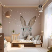 Naklejka Królik Stefan DK224 Okulary Miętowe L