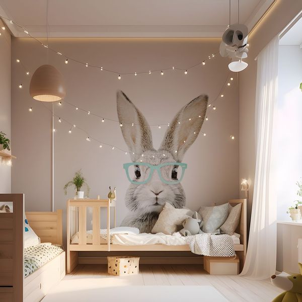 Naklejka Królik Stefan DK224 Okulary Czarne L zdjęcie 4