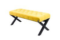 Ławka Metalowa Pikowana Emra Wood LPM-11 Siedzisko Żółcień 70 cm