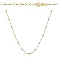 złoty choker - celebrytka z 3-kolorowymi kuleczkami 35 + 3cm