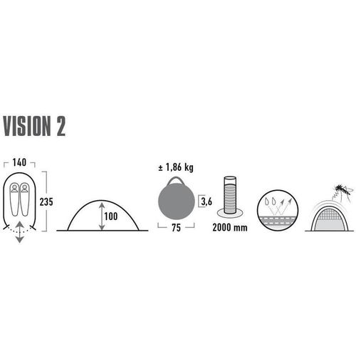 Namiot High Peak Vision 2 10280 Czarny na Arena.pl
