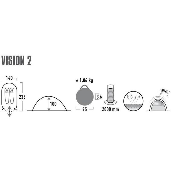 Namiot High Peak Vision 2 10280 Czarny zdjęcie 5