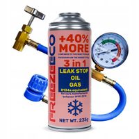 R134A GAZ 3w1 + WĄŻ do nabijania Klimatyzacji Czynnik Olej Uszczelniacz