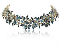 Choker niebieskie kwiatuszki z kryształkami z kolekcji Blossom