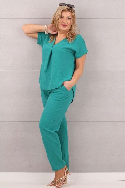 ELEGANCKI KOMPLET DAMSKI DUŻE ROZMIARY POLSKI PRODUCENT BLUZKA I SPODNIE zdjęcie 6