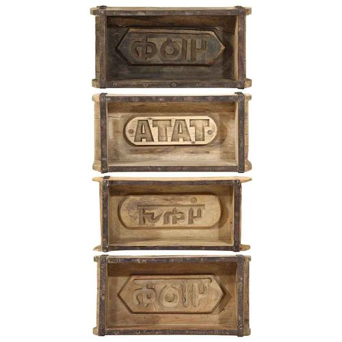 Taca z przechowywaniem 4 pcs Brązowy 30 x 15 x 9 cm na Arena.pl