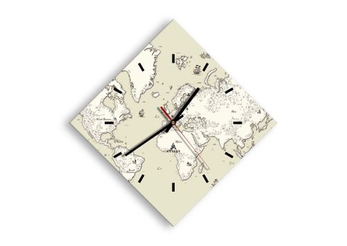 Zegar Ścienny - Mapa Kontynent - 30X30 Cm - C3Ad30X30-2910 na Arena.pl