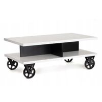 Stolik Kawowy Mały Na Kółkach Nowoczesny Pod Laptopa Agata 100cm Biały Mat