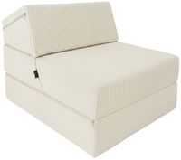 FOTEL KANAPA PUFA MATERAC rozkładany składany SOFA 80x190x15 SZTRUKS ekri