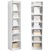 BIAŁY REGAŁ STOJĄCY NA KSIĄŻKI PÓŁKI WYSOKI SKANDYNAWSKI SŁUPEK SZAFA