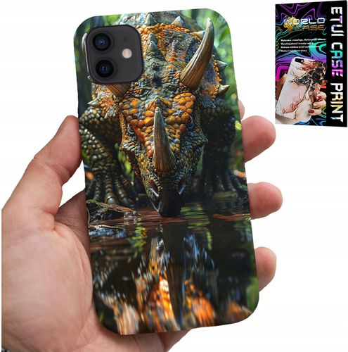 ETUI DO IPHONE 12 MINI - DINO DINOZAUR TRICERATOPSEM FUTERAŁ na Arena.pl