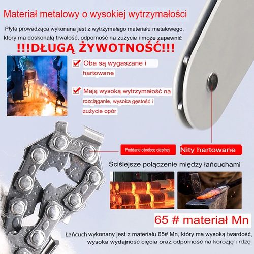 PIŁA ŁAŃCUCHOWA AKUMULATOROWA PILARKA 6" 2x AKUMULATOR 21V + WALIZKA na Arena.pl