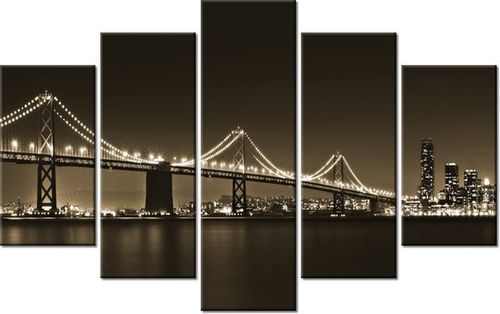 70 100CM OBRAZ 5 ELEM MOST NOCĄ TANEL TEEMUSK DRUK PŁÓTNO na Arena.pl