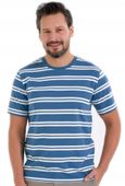 T-shirt Męski Bawełniany w Paski Klasyczny Krótki Rękaw Koszulka MORAJ - XL
