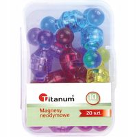 NEODYMOWE MAGNESY małe 10mm ZESTAW 20 sztuk mix KOLORÓW TITANUM magnesy