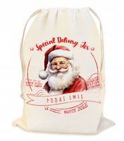 PEROSNALIZOWANY WOREK NA ŚWIĄTECZNY PREZENT POD CHOINKĘ Z IMIENIEM 23*34CM