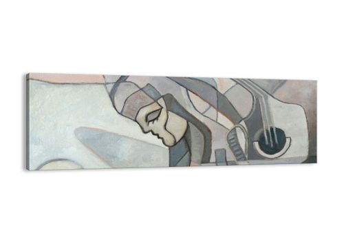 Obraz Na Płótnie - Kobieta Gitara  - 90X30 Cm - Ab90X30-3739 na Arena.pl