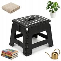 TABORET SKŁADANY STOŁEK SKŁADANY PODEST CZARNY 32X24X22,5 CM TWORZYWO