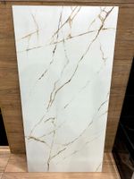 BIAŁY GRES ze złotą żyłą 120X60 BIAŁY Marmur PÓŁMATOWY - SUPER CENA