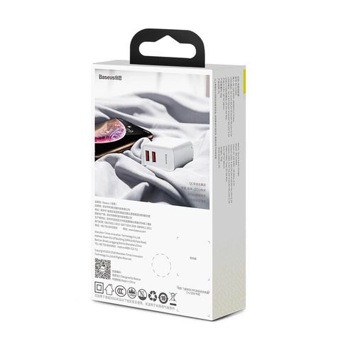 Baseus ładowarka sieciowa PPS QC3.0 2USB 30W biała na Arena.pl