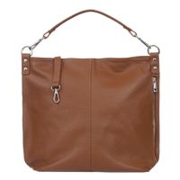 VERA PELLE torebka damska skórzana worek z paskiem na ramię V388 camel