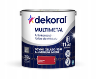 DEKORAL MULTIMETAL FARBA ANTYKOROZYJNA DO METALU CZERWONY RAL 3000 2.5L