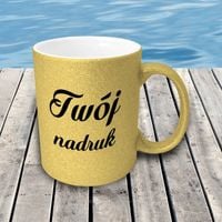 Złoty kubek GLITTER z Twoim nadrukiem